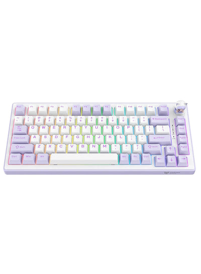 MT707 Tri-Mode RGB Mechanical Gaming Keyboard with 81 Keys, Creative Doll Control Knob, Gasket Mount Structure, Full-Key