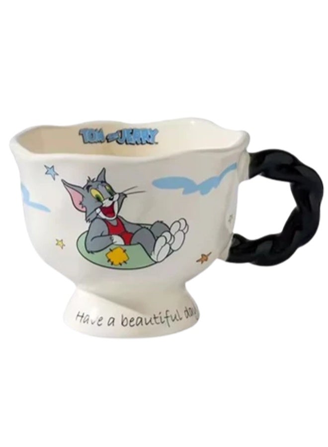 Ceramic Coffee Mug with Large Capacity, Cute Cartoon Character Design, Tea Cup for Hot & Cold Drinks, Milk Mug, Latte Mu
