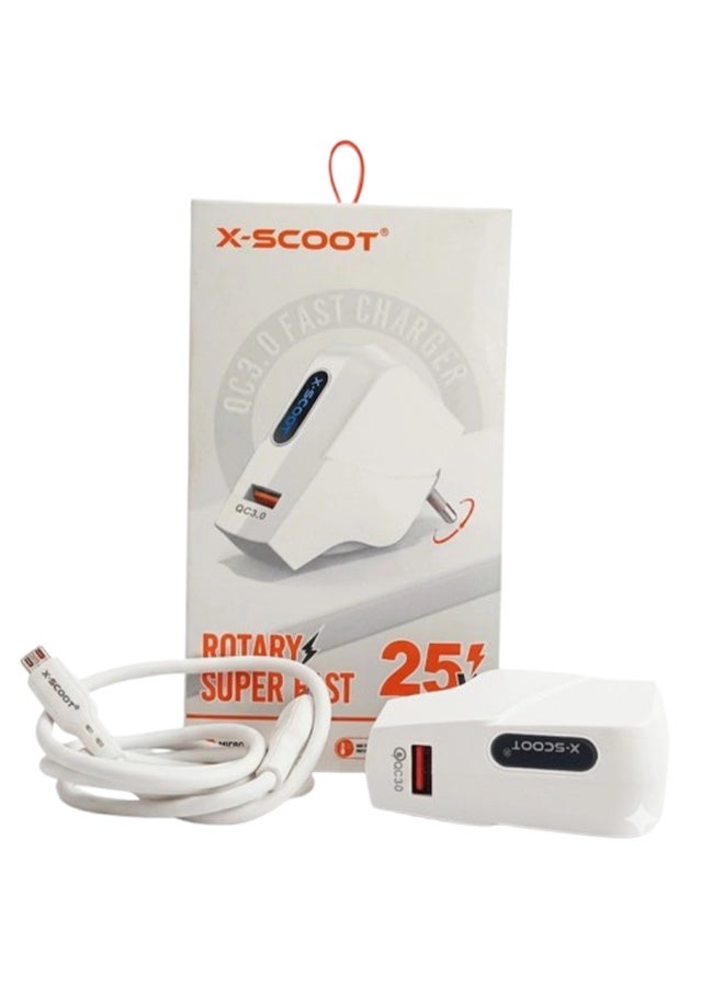 كابل شحن سريع X-SCOOT زاوية جانبية