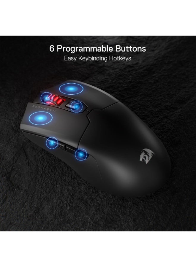 ماوس جيمنج Redragon M995 Pro Wireless بدقة 26000 DPI أسود