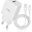 IC-03 25W QC 3.0 Fast Wall Charger with USB-C Cable – Qualcomm Quick Charge 3.0 USB-A Charging Adapter, Smart Fast Charg