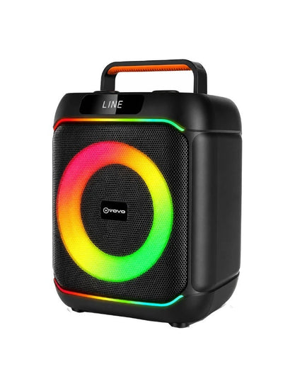 V-2127 Portable Bluetooth Speaker with Microphone, 8-Inch Driver, 20W Powerful Sound, RGB LED Lights, 3600mAh Rechargeab