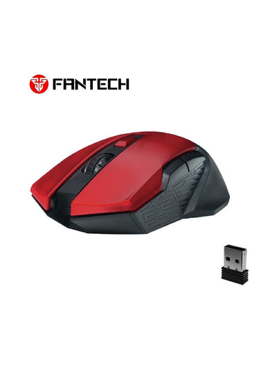 FANTECH Red WG10 Mouse Wireless (2.4GHZ) Gaming Mouse With USB Receiver | Optical Sensor 2,000 DPI - PC/LAPTOP/MAC