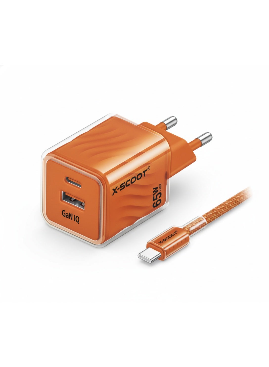 CH-271 65W Super Fast Mobile Wall Charger with Type-C Data Cable , High Speed Charging Adapter for Phone and Smartphone,