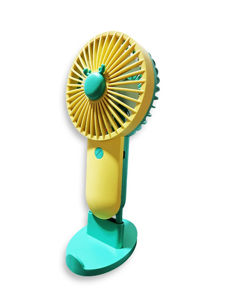 Portable Mini Fan USB Rechargeable Cute 5000MAH Small Electric Fan For School With Phone Holder , SQ2195 Yellow