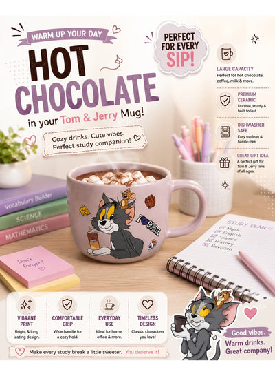 Large Capacity Ceramic Coffee Mug with Cartoon Character Design, Cute Ceramic Tea Cup for Hot & Cold Drinks, Milk Mug, L
