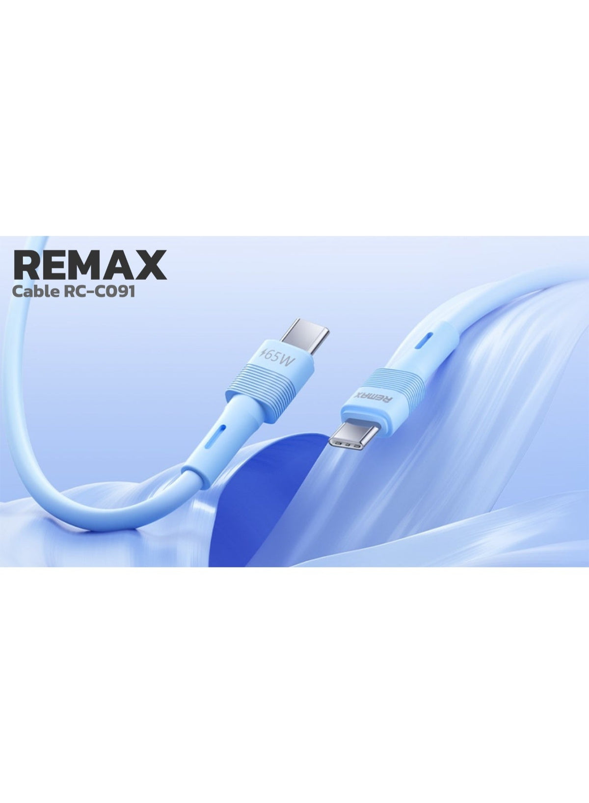 RC-C091 Type-C to Type-C 65W Fast Charging Cable 1M, USB-C Power Delivery Charging and Data Transfer Cable, High Speed U