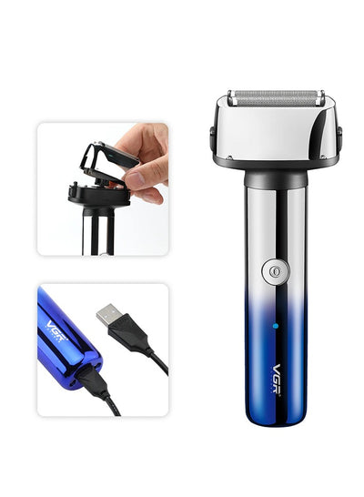 VGR Professional USB Rechargeable V-365 , 3 IN 1 , Home Functional Reciprocating Shaver, Cleaning brush, Protection cap, USB charging cable, 4pc guide comb , 90 Minutes Operating Time