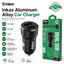CA-29 Dual USB Car Charger 3.1A Fast Charging Adapter, Aluminum Alloy Metal Car Charger with Dual Port Output, Intellige