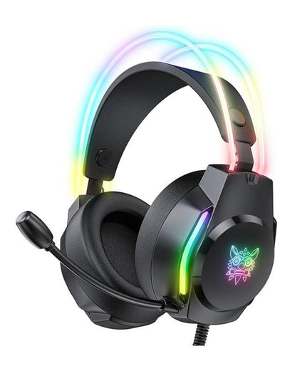 X26 Wired Gaming Headset, Professional Over-Ear Headphones with HD Stereo Surround Sound, Noise Cancelling Microphone, R