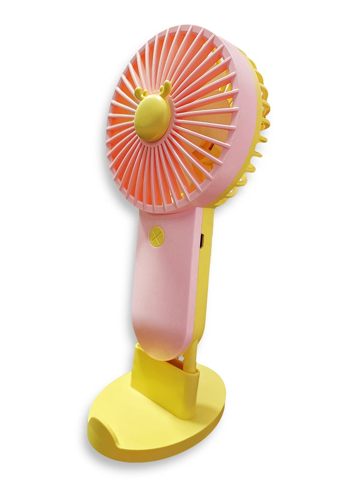 Portable Mini Fan USB Rechargeable Cute 5000MAH Small Electric Fan For School With Phone Holder