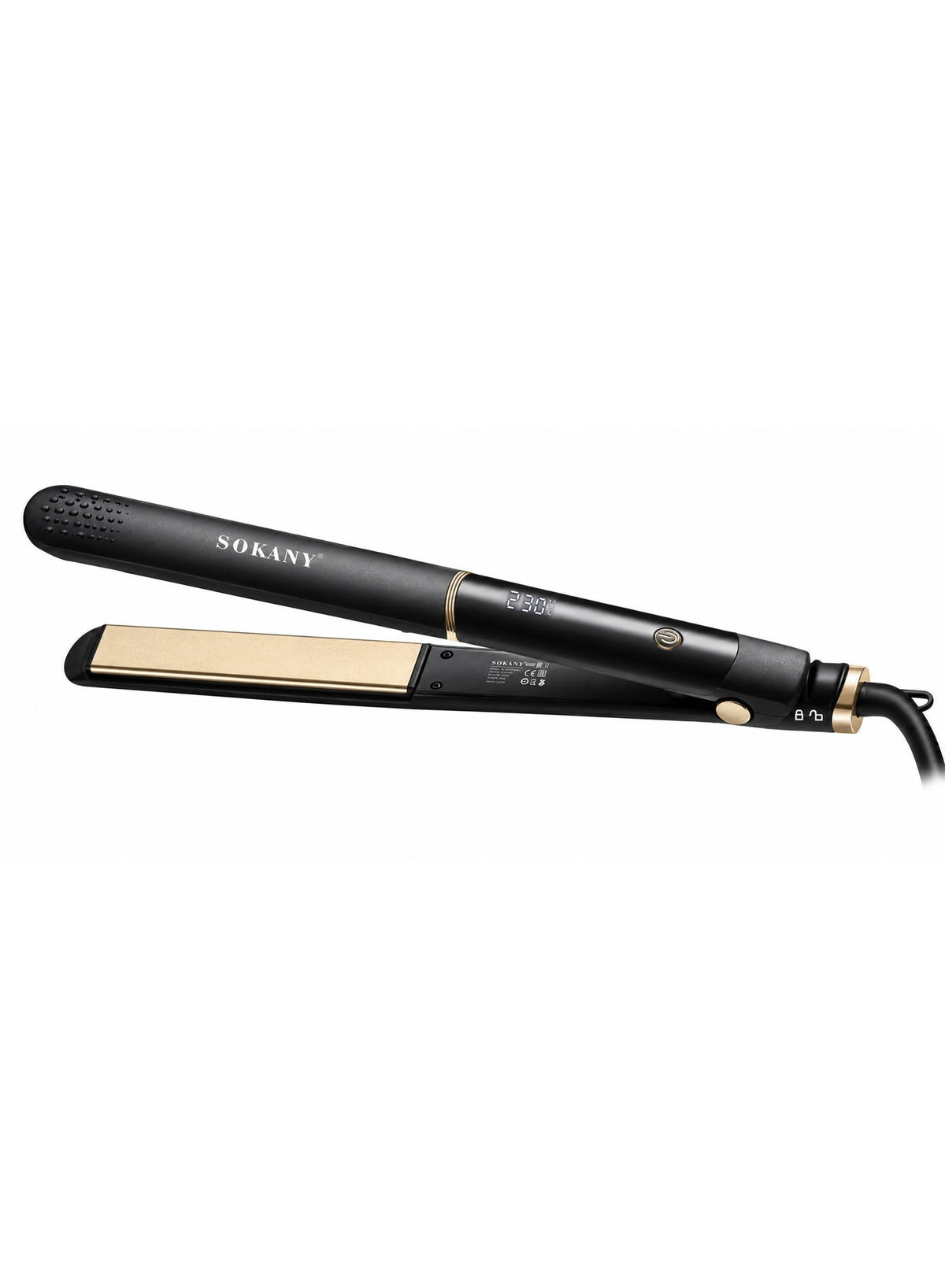SK-15014 Hair Straightener – PTC Fast Heating, Digital Display, Temperature up to 230°F, Anti-Scalding Design, 360° Swiv
