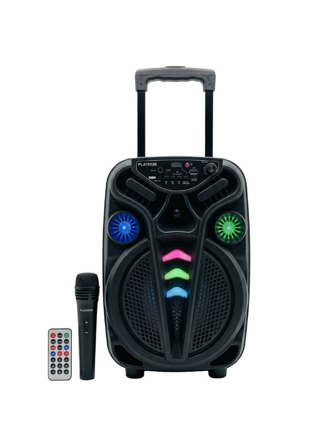 سبيكر كاريوكي Platinum AH-801 مقاس 8 إنش قوة 10W RMS إضاءة LED أسود