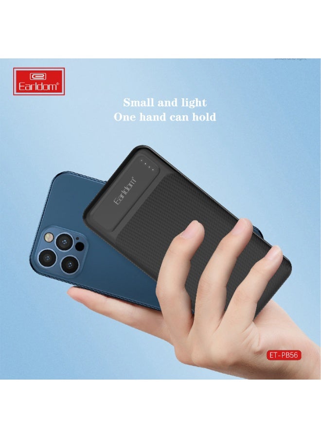 باور بانك Earldom ET-PB56 سعة 10000mAh مخرجين USB-A أبيض