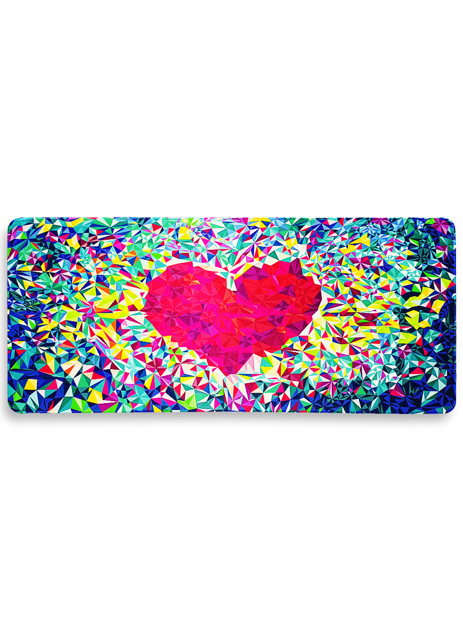 Large Mouse Pad , brighting colours heart Theme ( 70cmx30cmx2mm ), HD Printing Style Desk Mat, Mouse and Keyboard Pad Extended, Waterproof Fabric Surface Mouse Pads for Desk, Anti-Slip Rubber Base