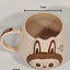 Labubu Ceramic Mug 350ml, Cute Cartoon Coffee Mug, Large Capacity Ceramic Tea Cup with Vibrant Character Design, Glossy 