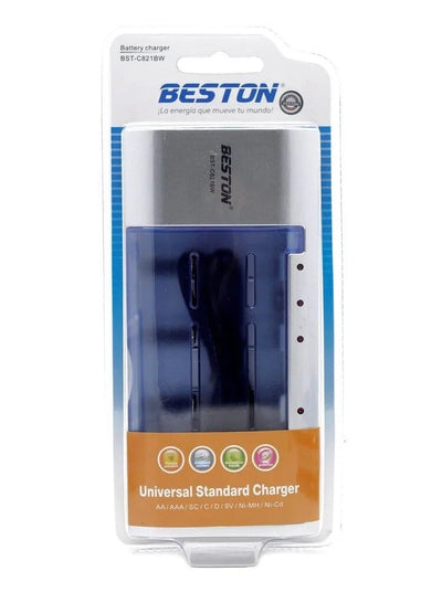 شاحن بطاريات شامل BESTON BST-C821BW ذكي متعدد الألوان