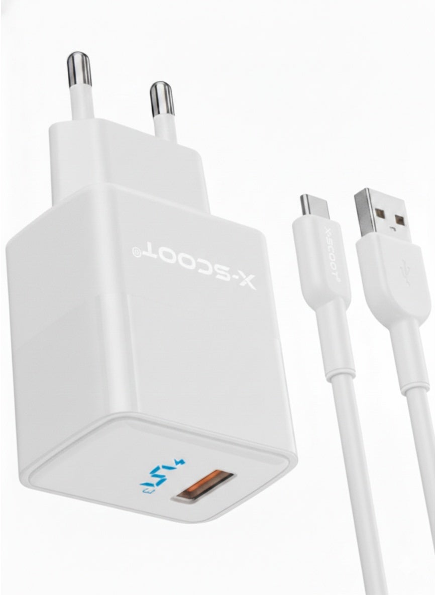 30W Fast Wall Charger with USB-C Cable, Smart IQ Auto-ID Output, Heat Resistant Safe Design, Universal USB-C Compatibili