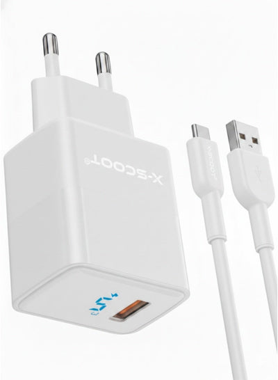30W Fast Wall Charger with USB-C Cable, Smart IQ Auto-ID Output, Heat Resistant Safe Design, Universal USB-C Compatibili