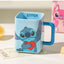 Stitch Ceramic Mug 450ml, Cute Cartoon Square Coffee Mug, Large Capacity Ceramic Tea Cup with Vibrant Character Design, 