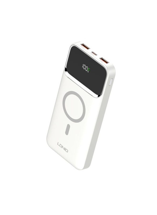 PQ12 10000mAh Magnetic Wireless Power Bank with 15W Wireless Charging, 22.5W Fast Charging Portable Battery Pack, USB-C 