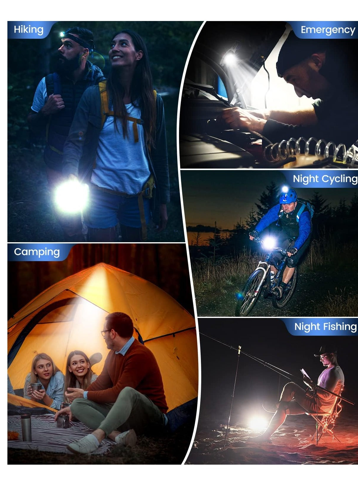 Emergency Light Cnkeeo Keychain Work Light, 7 Modes Mini Rechargeable Torch, IPX5, 800 Lumens , Multifunctional Portable Light with Whistle Blade Magnetic Base for Camping Emergency Lighting