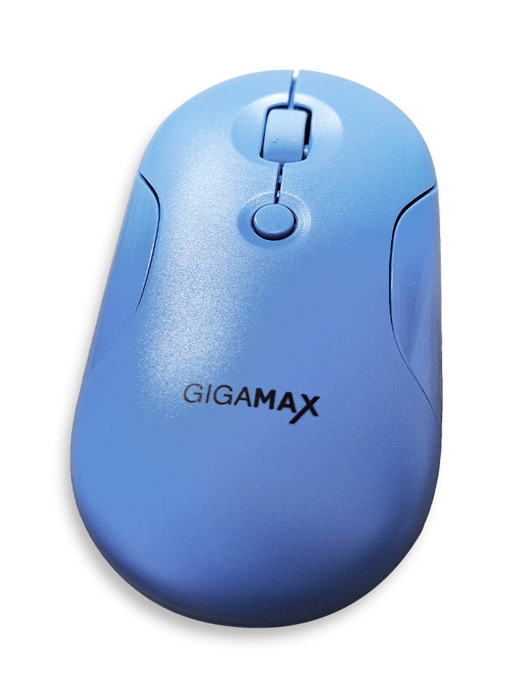 Gigamax Wireless Desk Mouse, G-1200, 1600 DPI Wired/Wireless Functional Mouse with 3 Modes Connectivity, Bluetooth and 2.4G Wireless, 4 Macro Buttons, Long Lasting Rechargeable Battery Capacity and for PC/Mac/Laptop Used in Home and office, Blue