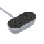 SC2018 Universal Extension Power Socket 2 Outlet , 10A 2500W Heavy Duty Power Strip with 5M Cable, US/EU/UK Plug Support