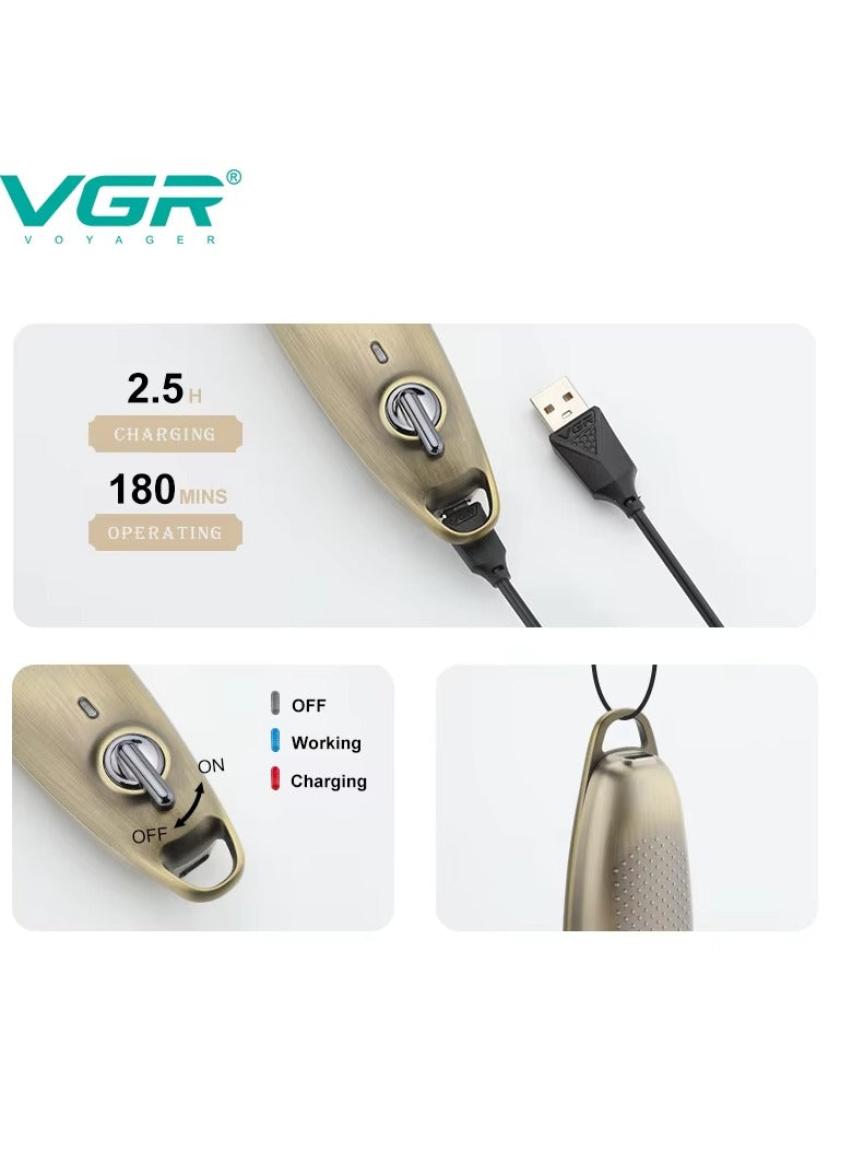 VGR Professional USB Rechargeable V-978 ,LED Display , Lubiricating Oil , Home Functional Reciprocating Shaver, Cleaning brush, Protection cap, USB charging cable, 5pc guide comb , 180 Minutes Operating Time