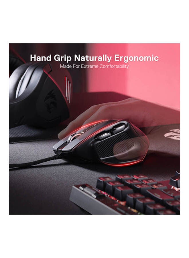 M806 Bullseye Gaming Mouse, 7 Programmable Buttons Wired RGB Gamer Mouse w/Ergonomic Natural Grip Build, Software Suppor