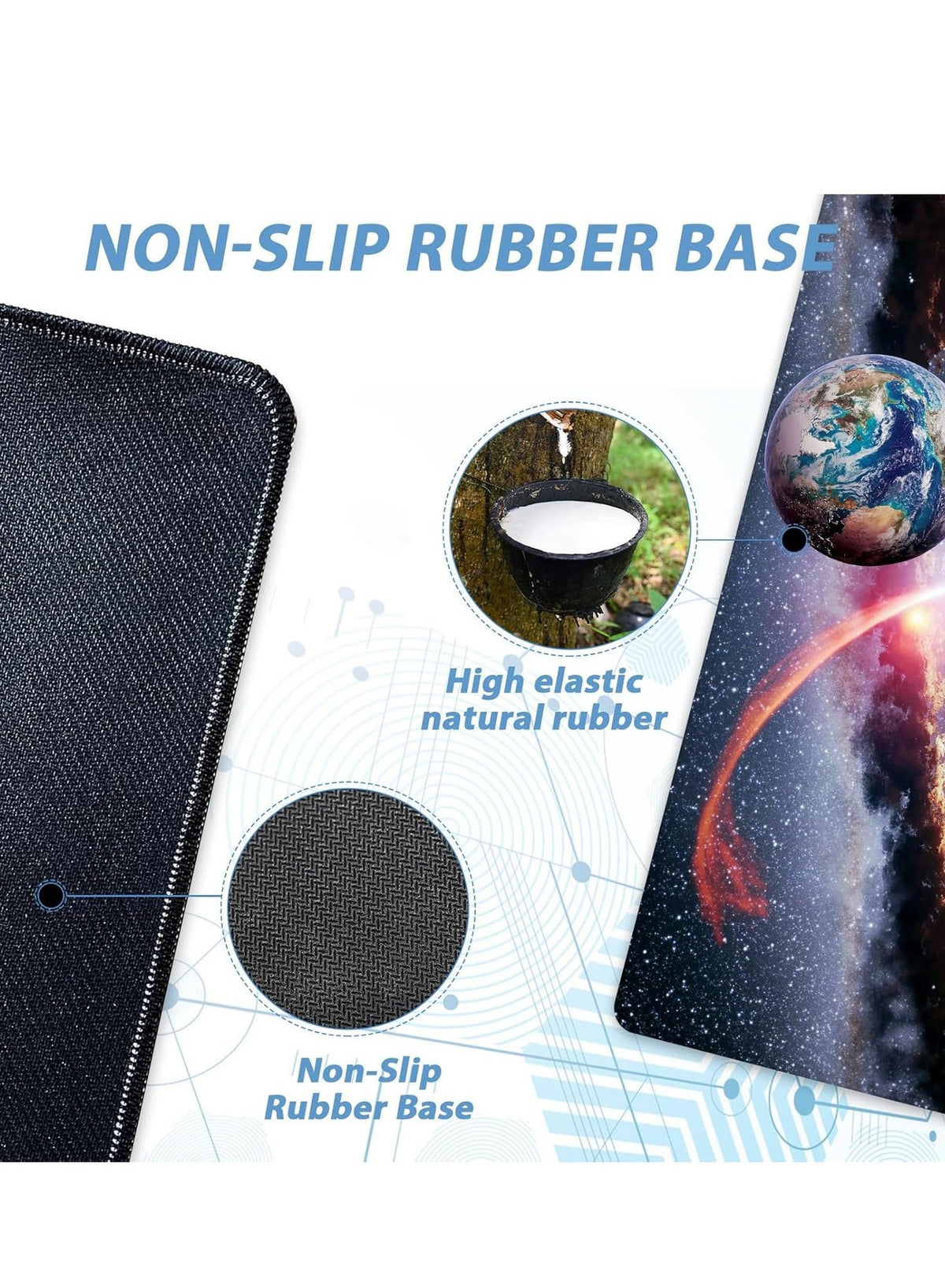 Gaming Mouse Pad, red moon, Extended Large Desk Mat, Big Computer Keyboard Desk Pad, Stitched Edges Mousepad, (70CM  x 3