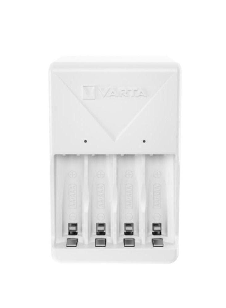 VARTA Plug Charger , 240V , comprises 4 charger models compatible with 2 or 4 rechargeable batteries in all common sizes AAA, AA, C, D and 9V