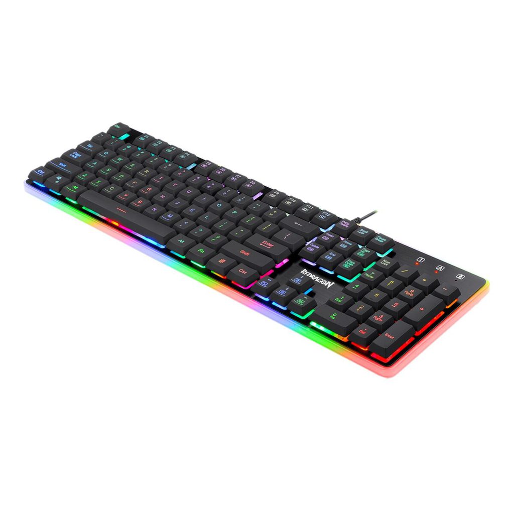 Redragon K509 Dyaus2 RGB Gaming Keyboard, 104 Key Quiet Low Profile Mechanical Feel