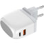 A2522C Super Fast Wall Charger 30W with Dual Ports (USB + Type-C), PD & QC 3.0 Quick Charge Technology, LED Power Displa