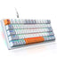 K642WGO RGB 61 Keys Replacement Keycaps Set with Scroll, Black and Gray Keycaps for Mechanical Keyboard, Custom Keycap K