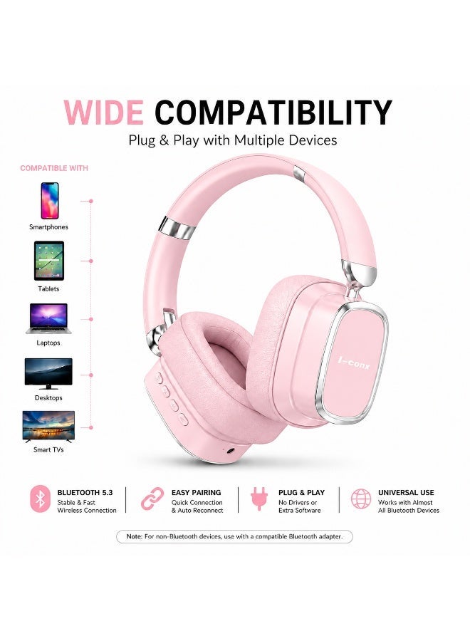 I513 Wireless Bluetooth Headphones – 40mm Drivers, Deep Stereo Bass, Noise-Reducing Mic, Bluetooth, TF Card, Type-C Char