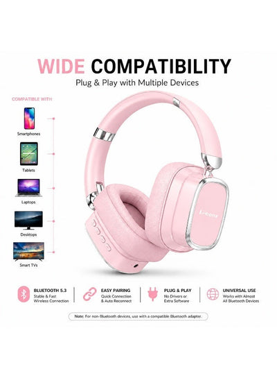 I513 Wireless Bluetooth Headphones – 40mm Drivers, Deep Stereo Bass, Noise-Reducing Mic, Bluetooth, TF Card, Type-C Char