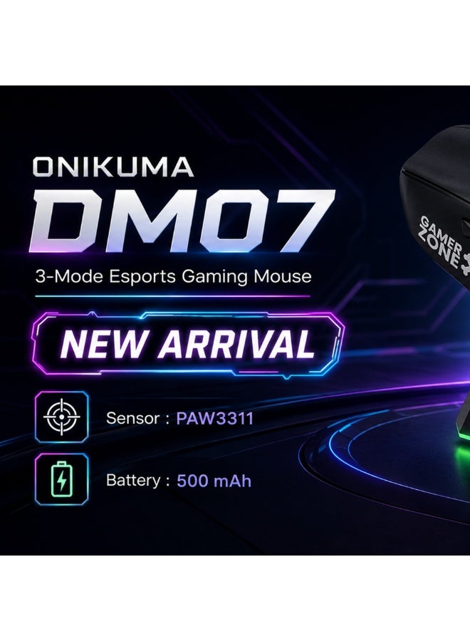 Tri-Mode RGB Wireless Gaming Mouse Black Edition, High-Precision Bluetooth, 2.4GHz Wireless & Wired Gaming Mouse for PC,