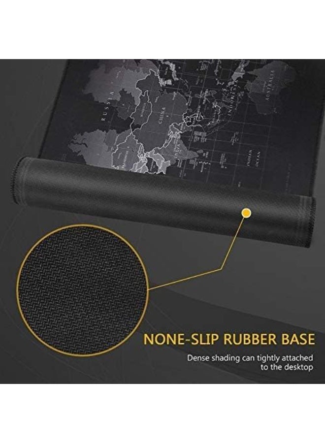 World Blue Extended Gaming Mouse Pad with Stitched Edges 80×30cm XL Desk Mat for Gaming, Office, Keyboard, Mouse, Laptop