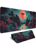 Riverside Full Moon Dragonfly Psychedelic Desk Mat 70x30cm 2mm Stitched Edges