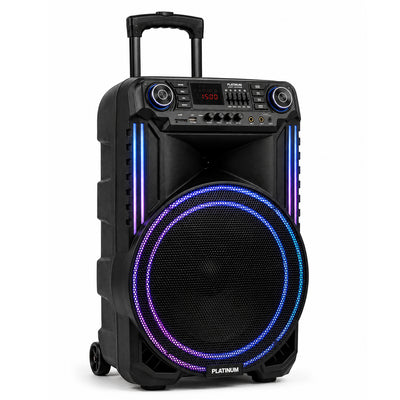 سبيكر حفلات Platinum AH-15000 مقاس 15 إنش قوة 40W RMS إضاءة ديسكو LED أسود