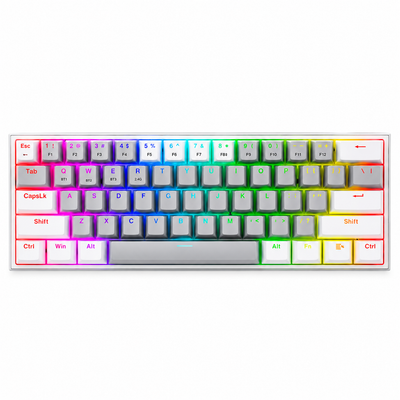 Redragon K616-RGB Fizz Pro 60% Wireless Mechanical Gaming Keyboard White and Grey