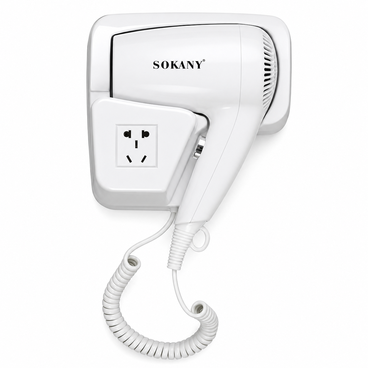 سشوار شعر Sokany جداري للحمامات والفنادق موديل SK-2217 أبيض