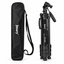 Multifunctional Professional Aluminum Tripod Stand KP-2294 with 3 Way Pan Head, Quick Release Plate & Carry Bag , Lightweight, Adjustable & Universal for DSLR, Mobile & Action Cameras - Black