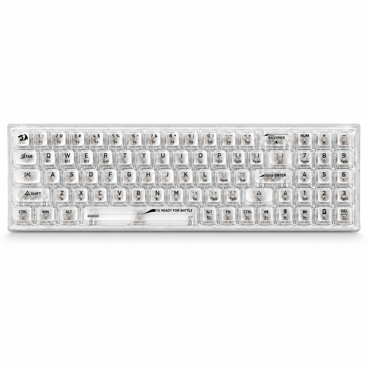 Redragon K628 PRO SE 75% Transparent Wireless Mechanical Gaming Keyboard White