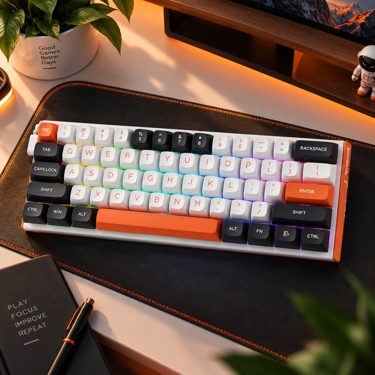 Redragon K683WBO FIDD Edition Magnetic 60% Gaming Keyboard 8K Polling Multicolour