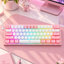 Redragon K617 Fizz 60% Mechanical Gaming Keyboard Red Switches White/Pink