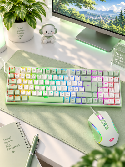 Redragon S134 Winter Edition Gaming Combo 94% Mechanical Keyboard and Mouse Multicolour