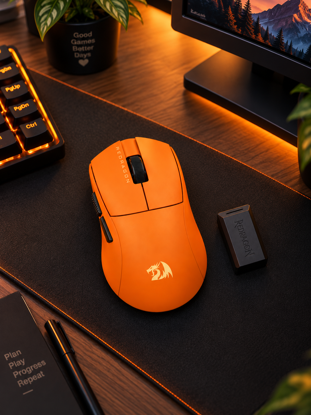 Redragon M919OB-ULT SPARDA Gaming Mouse 45000 DPI 8000Hz Orange