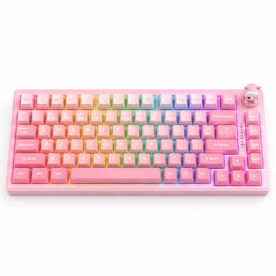 onikuma MT707 Tri-Mode RGB Mechanical Keyboard 81-Key Pink